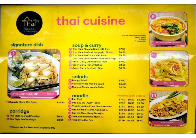 Thai Makan Salads,Noodles Menu