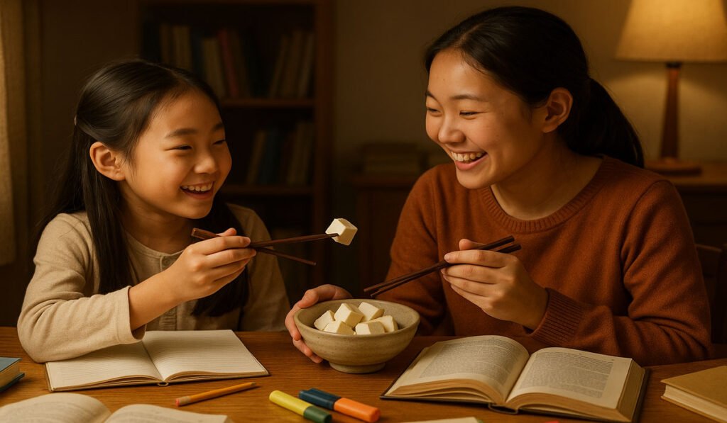 Asian Step Sisters Take Study Break